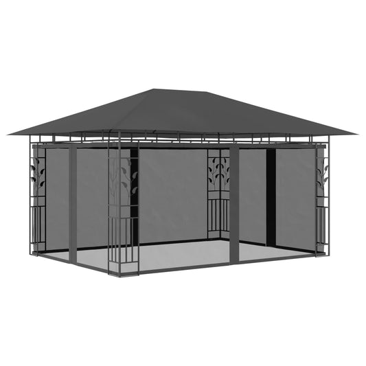 Pergola con 4x3x2,73 M Mosquito Antracite Net 180 g/m²