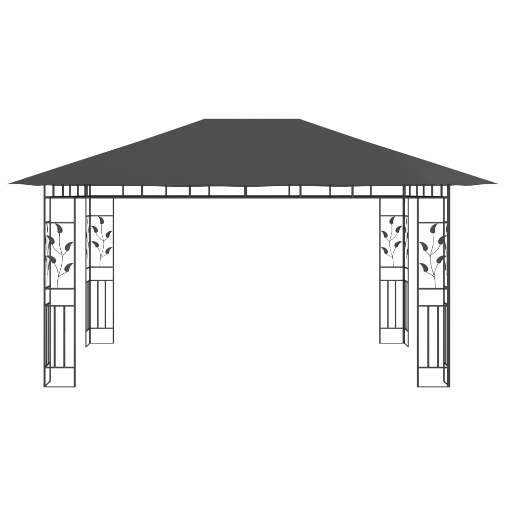 Pergola con 4x3x2,73 M Mosquito Antracite Net 180 g/m²