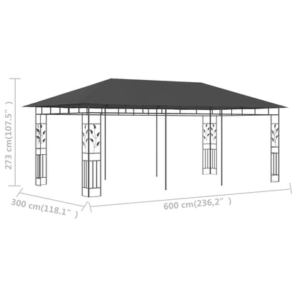 Pergola con zanzara netta 6x3x2,73 M Antracite