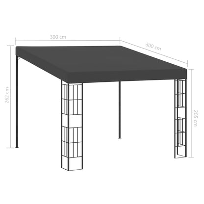 3x3 m Antracite Taber Wall Belvedere