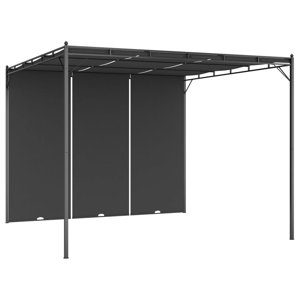 Garden belvedere with side curtain 3x3x2.25 m anthracite