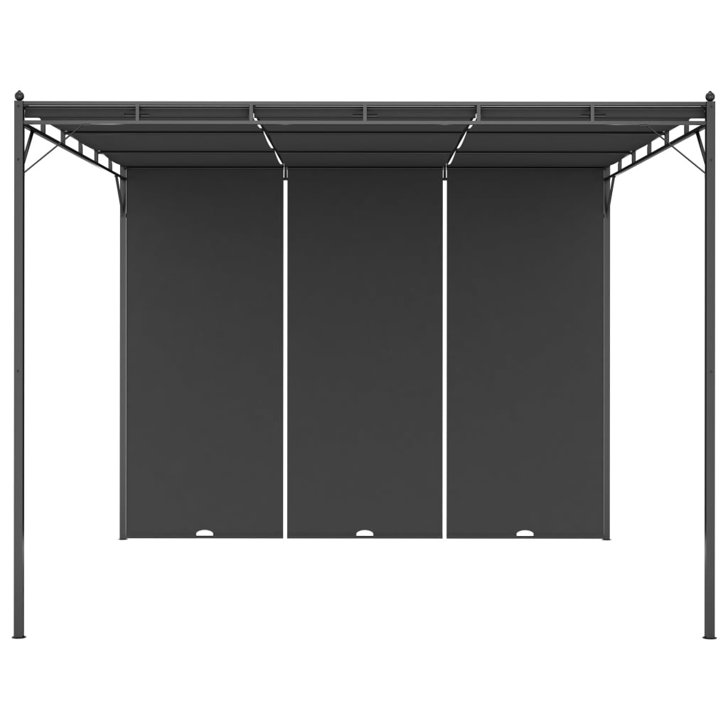 Garden belvedere with side curtain 3x3x2.25 m anthracite