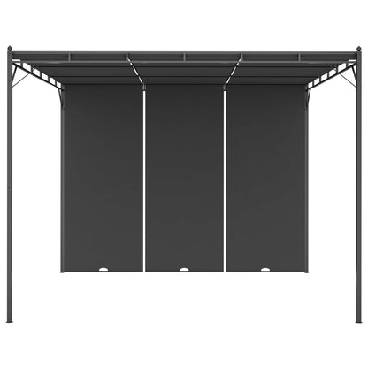 Garden belvedere with side curtain 3x3x2.25 m anthracite