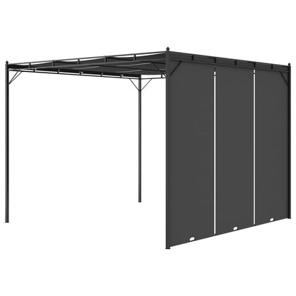 Garden belvedere with side curtain 3x3x2.25 m anthracite