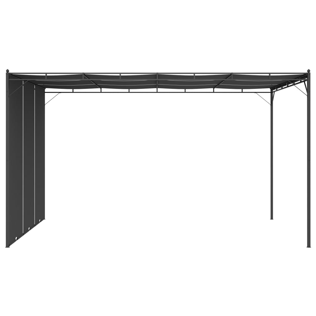 Garden belvedere with 4x3x2.25 m anthracite side curtain