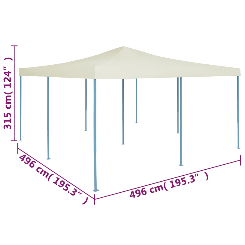 5x5 M Creme Faltbare Belvedere