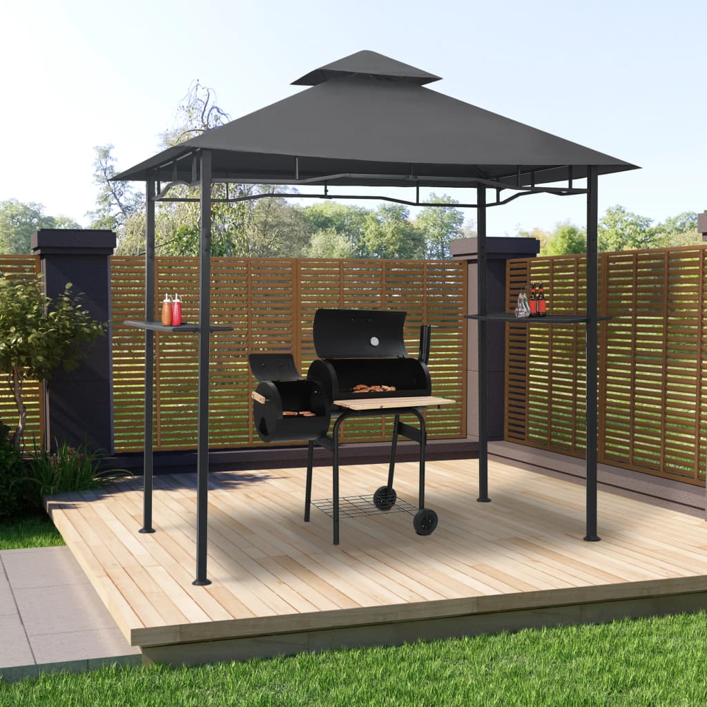 Belvédère de barbecue 240x150x255 cm Anthracite Acier