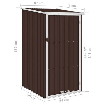 Marrron Garden Shed 87x98x159 cm Acciaio zincato