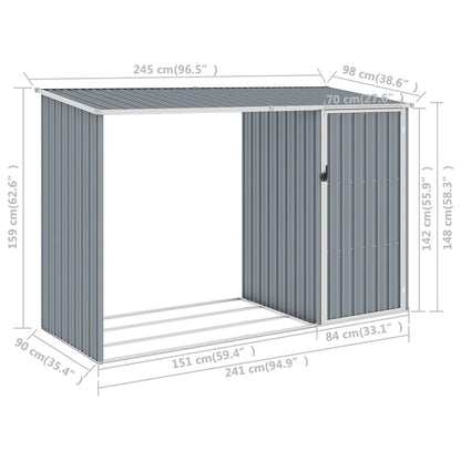 Grey Garden capannone 245x98x159 cm in acciaio zincato