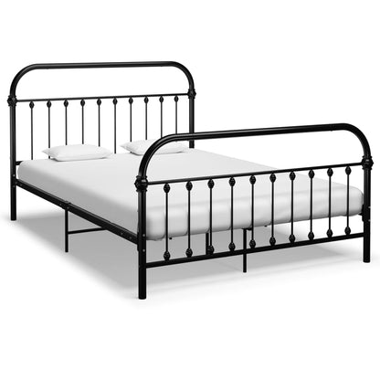 Metal bed with black bed head 160x200 cm