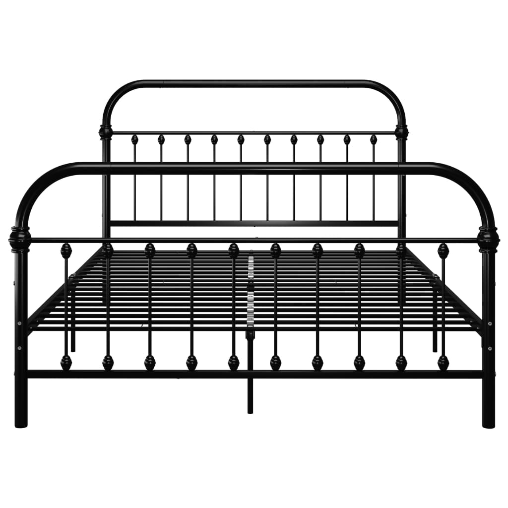 Metal bed with black bed head 160x200 cm