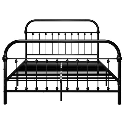 Metal bed with black bed head 160x200 cm