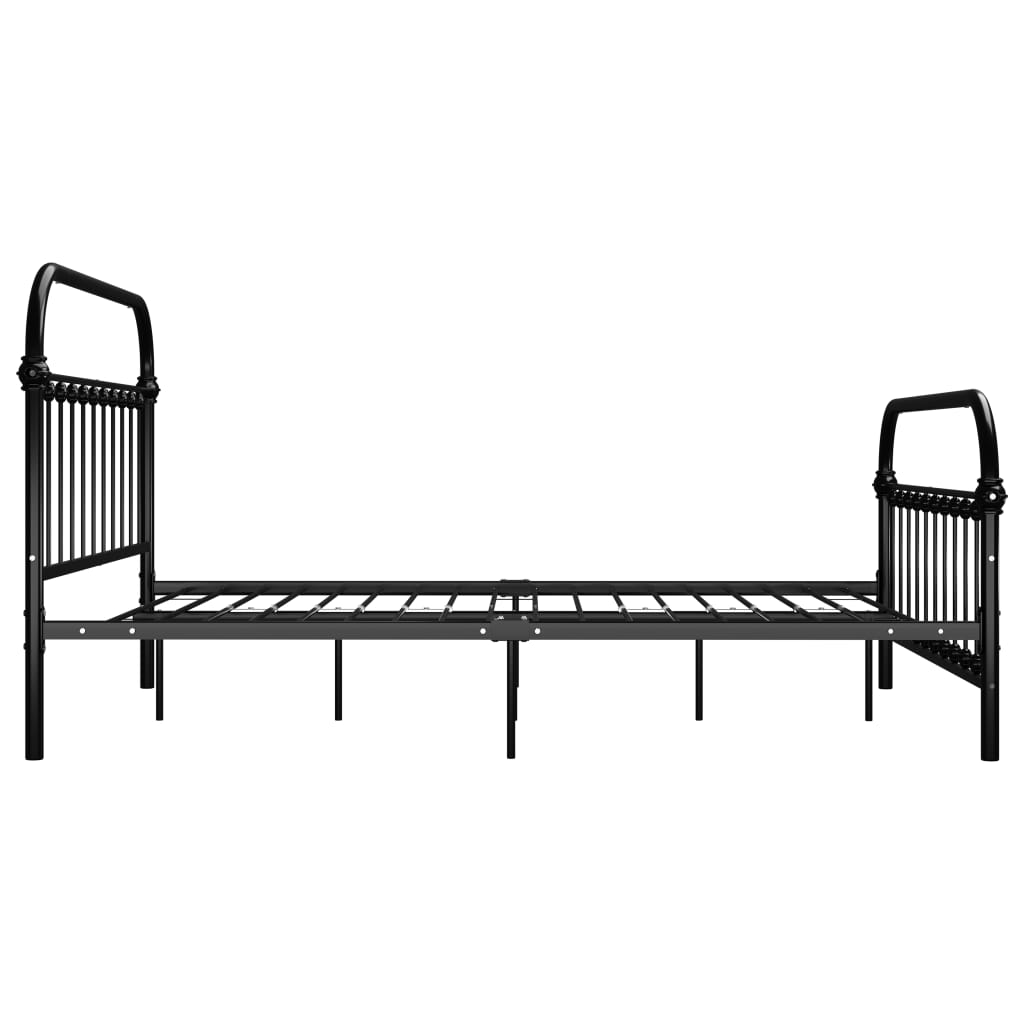 Metal bed with black bed head 160x200 cm