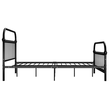 Metal bed with black bed head 160x200 cm