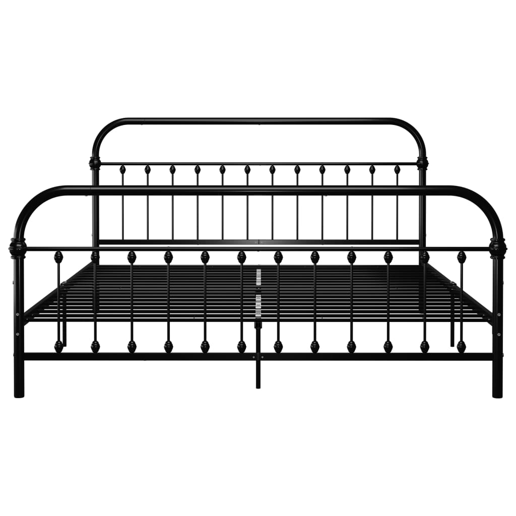 Bed frame with black bed head 180x200 cm metal