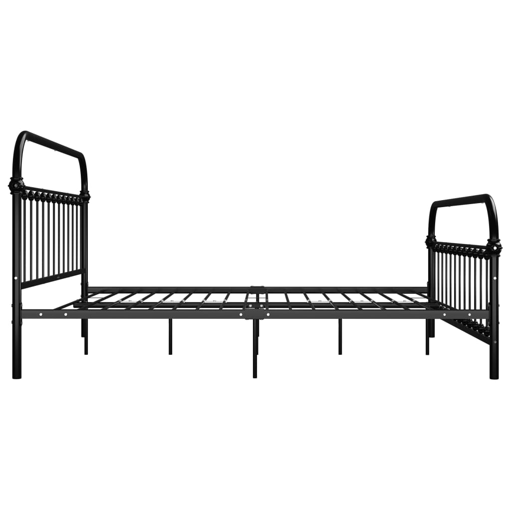 Bed frame with black bed head 180x200 cm metal