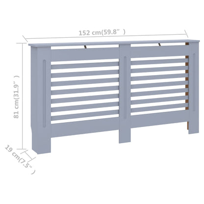 Cache do radiador antracite 152x19x81 cm mdf