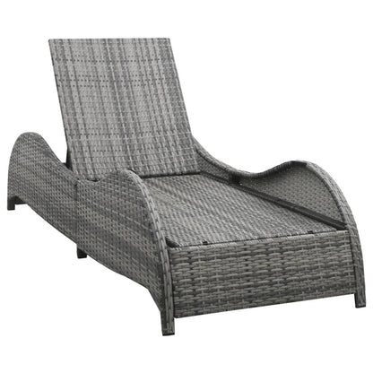 Chaise longue avec coussin Résine tressée Anthracite