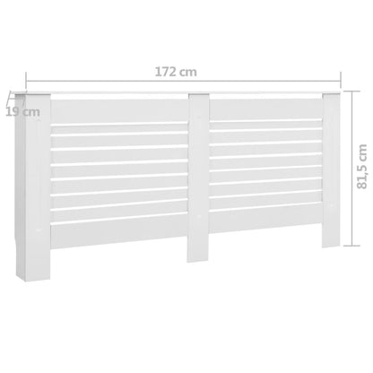 Cache del radiatore 2 pezzi bianchi 172x19x81,5 cm MDF