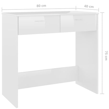 Glänzender weißer Schreibtisch 80x40x75 cm agglomeriert