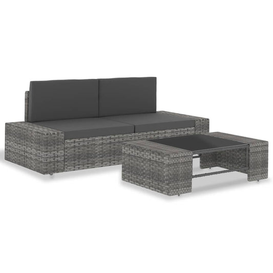 Muebles de jardín de jardín resina trenzada gris