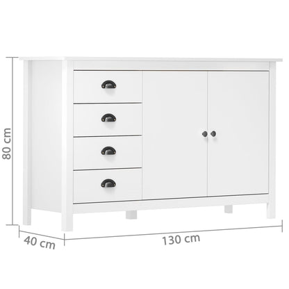 White hill buffet 130x40x80 cm solid pine wood