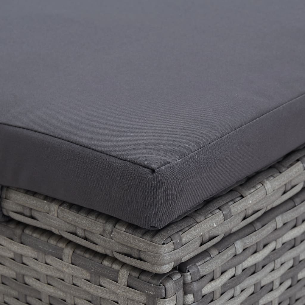 Transat à 2 places avec coussin Résine tressée Gris