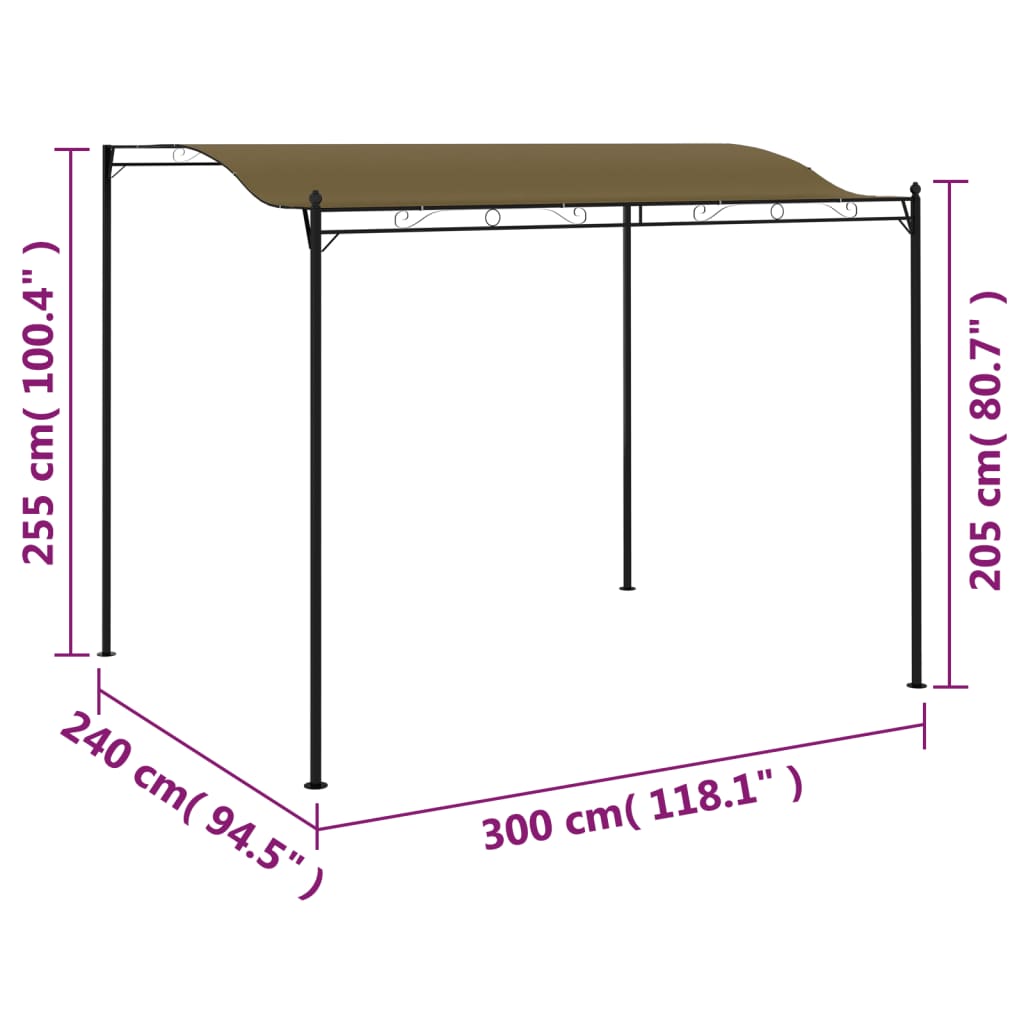 3x2,4 M Taupe Parasol Dalning 180 g/m²