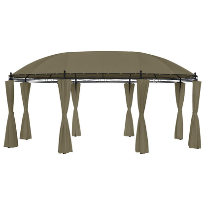 Belvedere com cortinas 520x349x255 cm taupe 180 g/m²