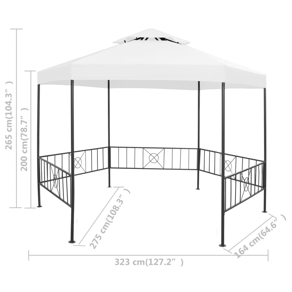 Garden Belvedere 323x275x265 cm bianco 180 g/m²