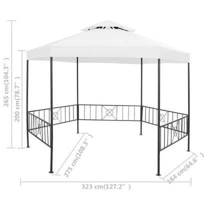 Garden Belvedere 323x275x265 cm bianco 180 g/m²