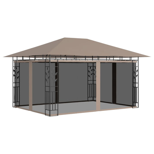 Pergola con 4x3x2,73 M Taupe Mosquito Net 180 g/m²