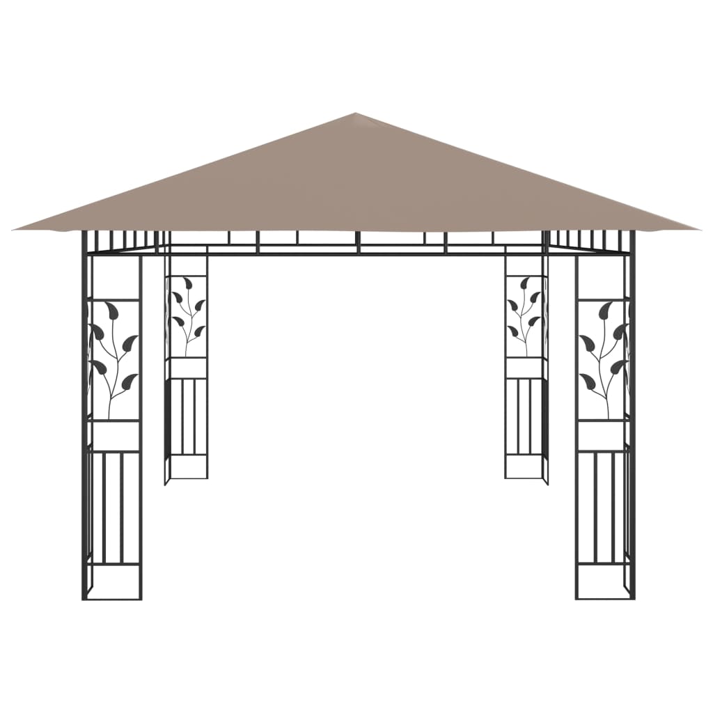 Pergola con 4x3x2,73 M Taupe Mosquito Net 180 g/m²