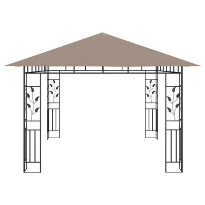 Pergola con 4x3x2,73 M Taupe Mosquito Net 180 g/m²