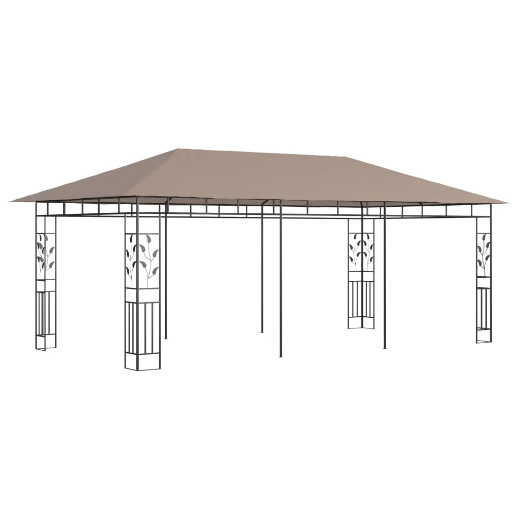 Pergola con zanzara netta 6x3x2,73 m Taupe 180 g/m²