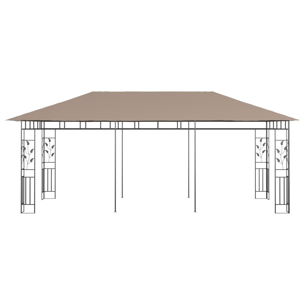 Pergola con zanzara netta 6x3x2,73 m Taupe 180 g/m²