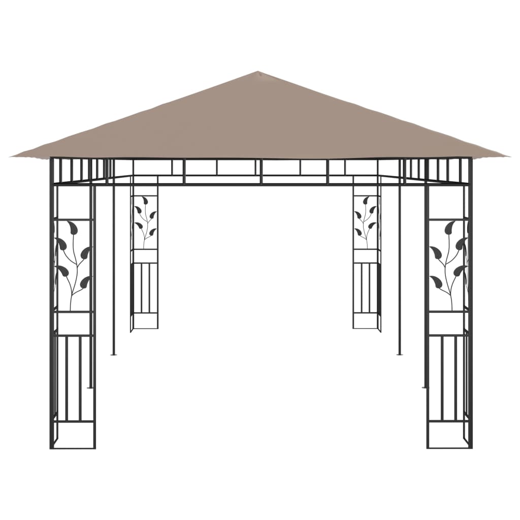 Pergola con zanzara netta 6x3x2,73 m Taupe 180 g/m²