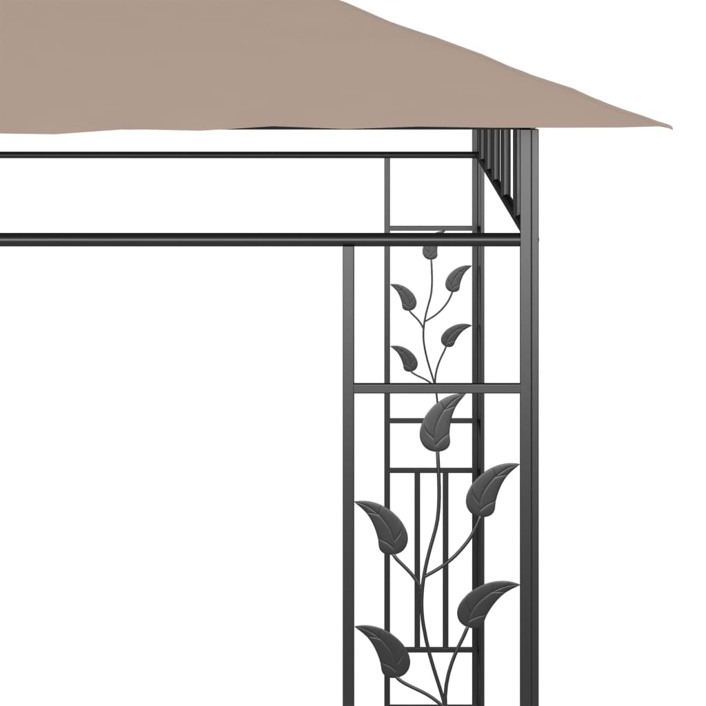 Pergola con zanzara netta 6x3x2,73 m Taupe 180 g/m²