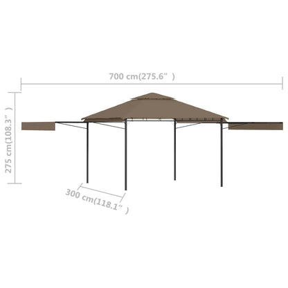 Estensione Belvedere e doppi tetti 3x3x2,75 m Taupe 180g/m²