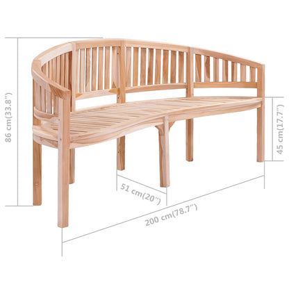 Panca da giardino a forma di banana 200 cm in teak solido