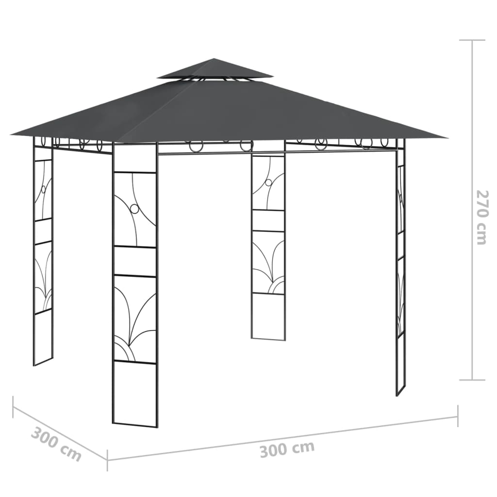 3x3x2,7 M Antracite 160 g/m² Belvedere