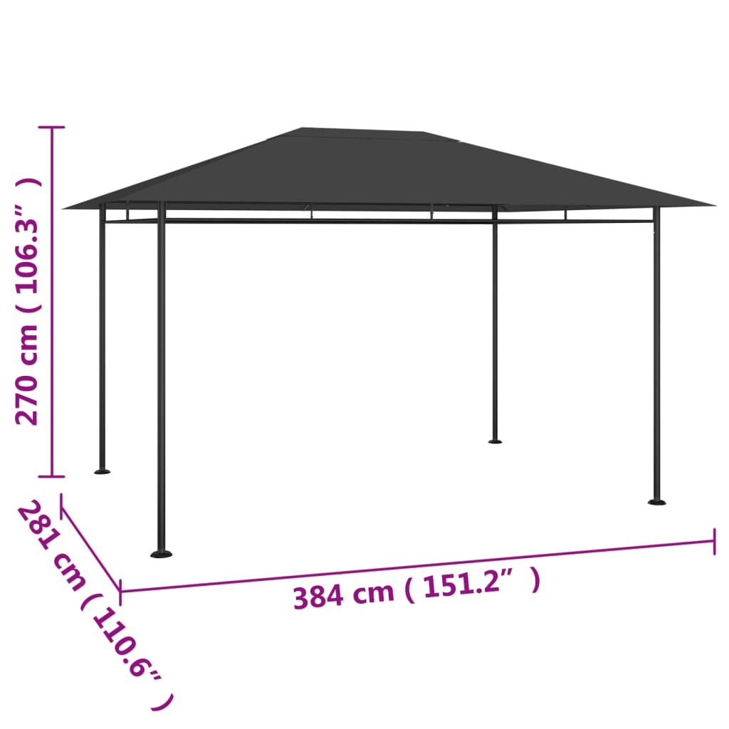 Belvedere 384x281x270 cm antracite 180 g/m²