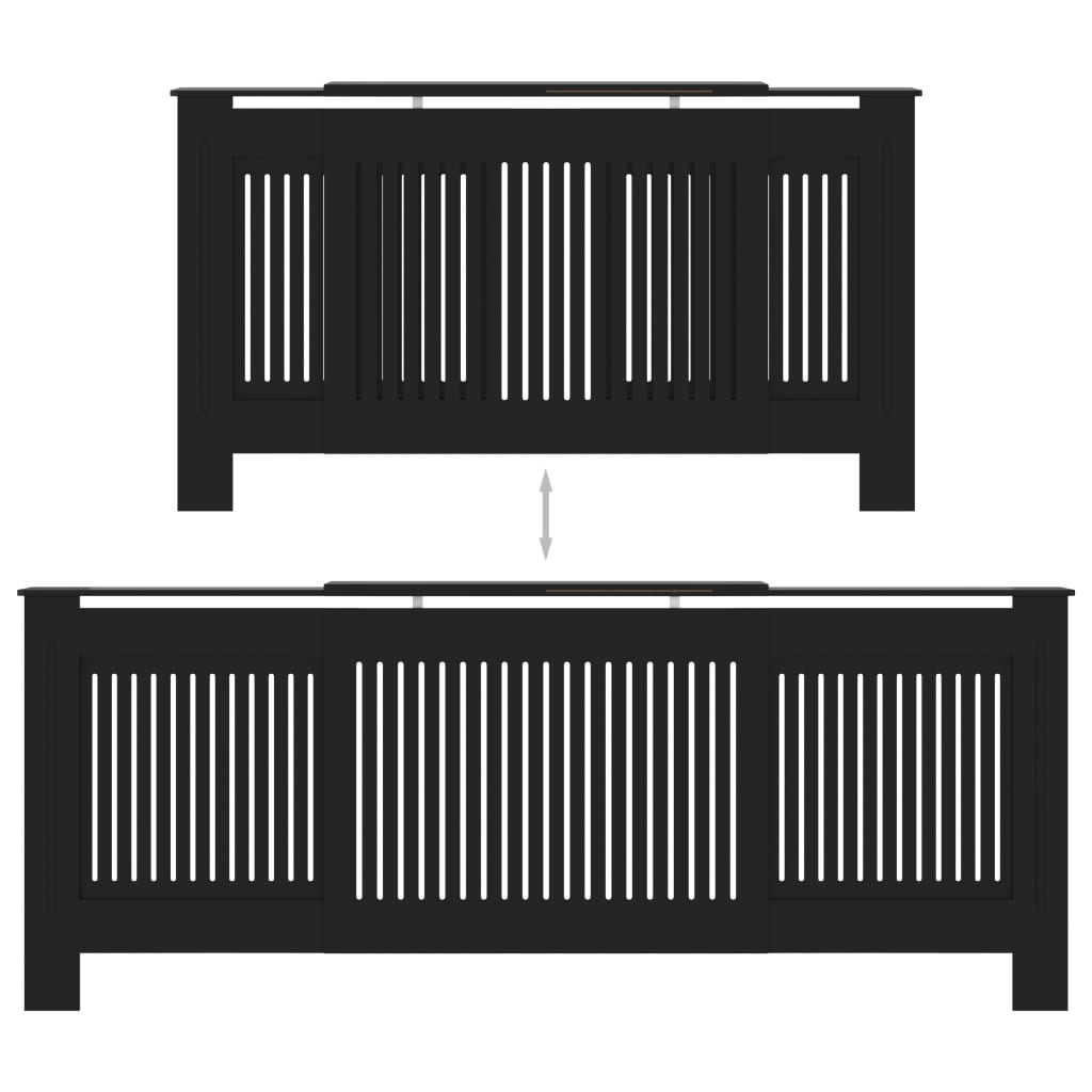 Cache-radiateur MDF Noir 205 cm