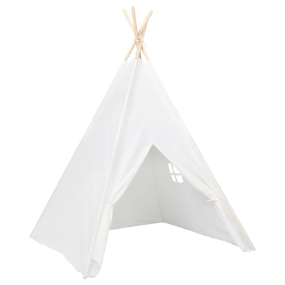 Tenda per tepee per bambini con sacca per pelle bianca 120x120x150 cm