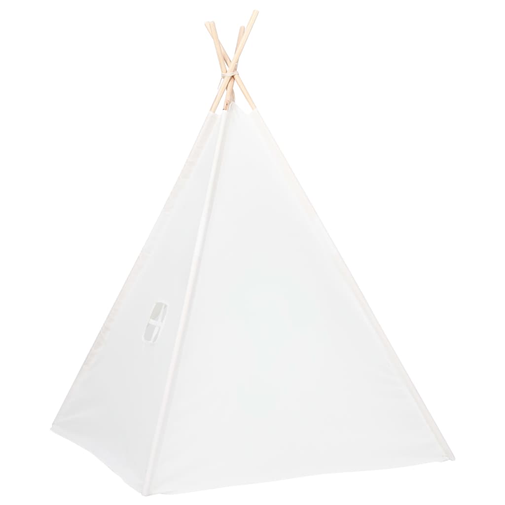 Tenda per tepee per bambini con sacca per pelle bianca 120x120x150 cm