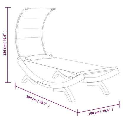 Lit repos et auvent 100x200x126 cm Bois courbé Anthracite