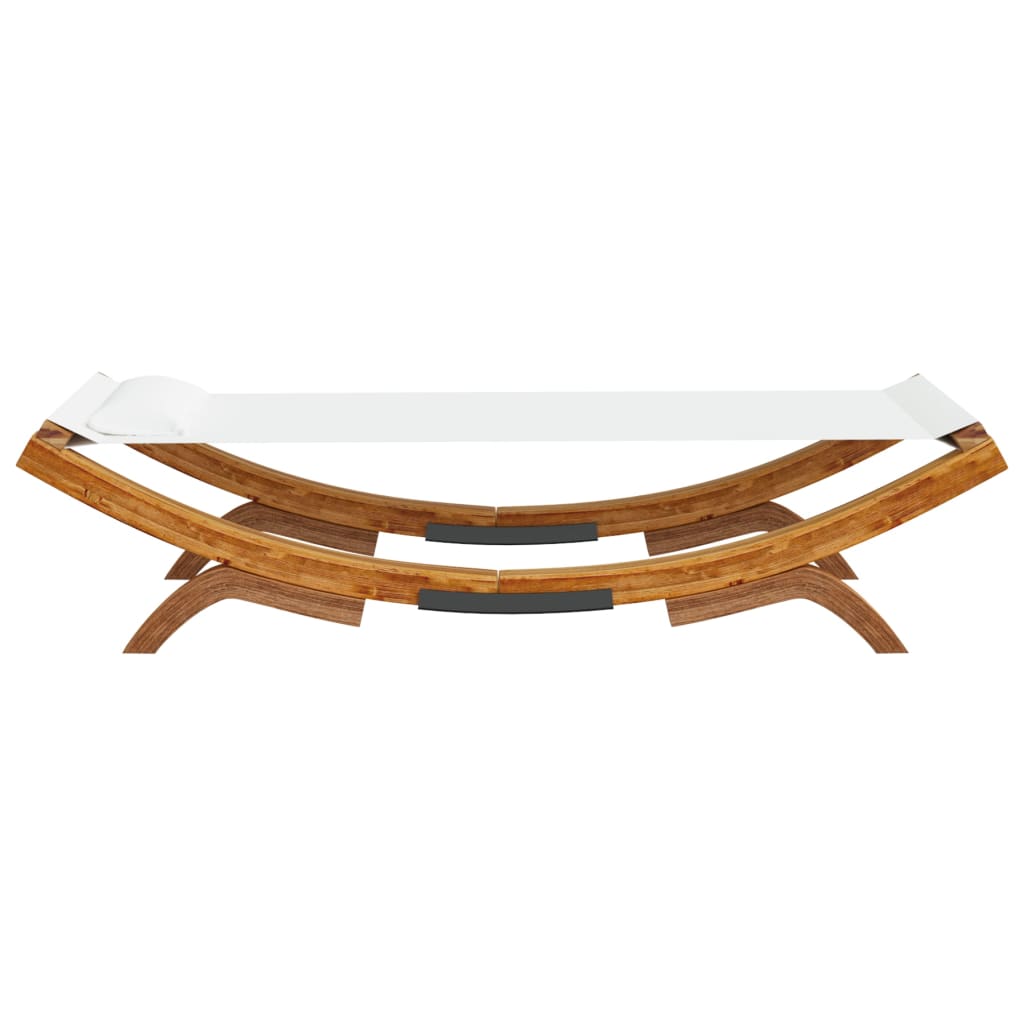 Lit de repos extérieur 100x188,5x44 cm Bois courbé massif Crème