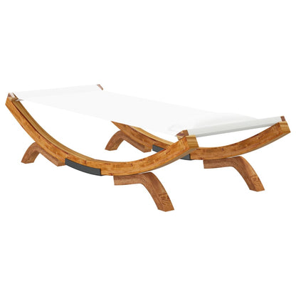 Lit de repos extérieur 100x188,5x44 cm Bois courbé massif Crème