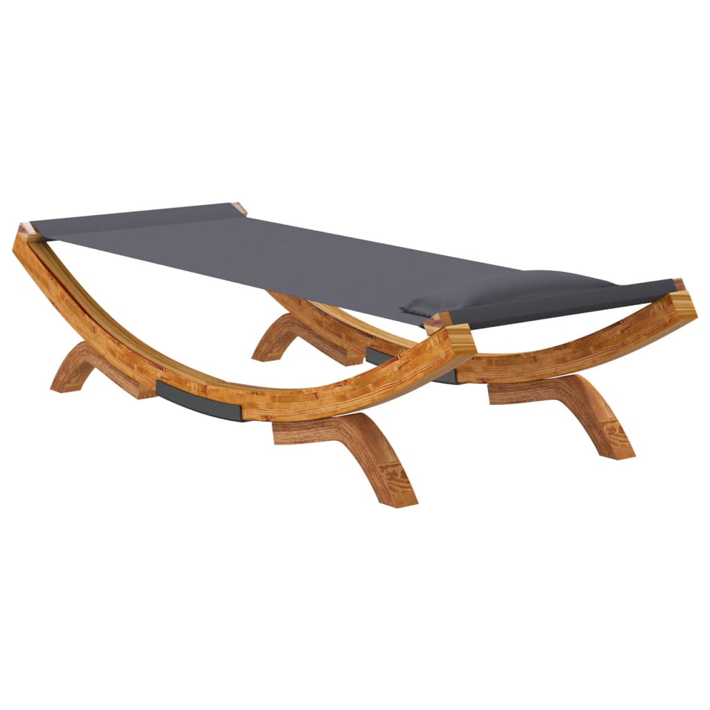 Lit de repos extérieur 100x188,5x44 cm Bois courbé Anthracite