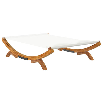 Outdoor rest bed 165x188,5x46 cm Massive curved wood cream